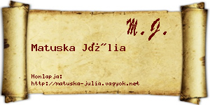 Matuska Júlia névjegykártya